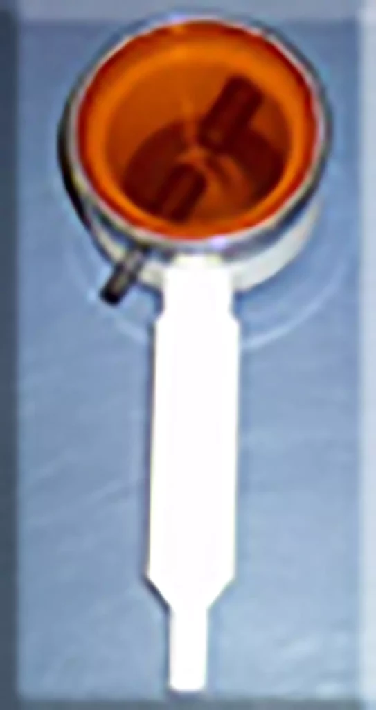 ChiroScanner Gerät mit orangefarbenem Innenraum und weißem Griff zur Wirbelsäulen-Analyse bei Chiropraktikern